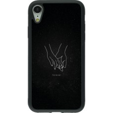 Coque iPhone XR - Silicone rigide noir Valentine 2023 hands forever