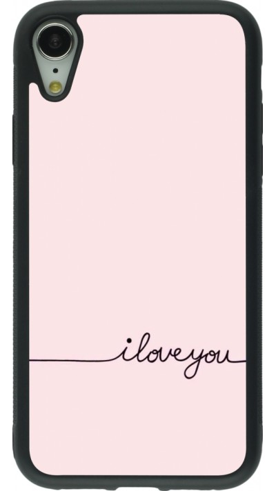 Coque iPhone XR - Silicone rigide noir Valentine 2023 i love you writing