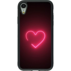 iPhone XR Case Hülle - Silikon schwarz Valentine 2023 single neon heart