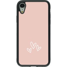 iPhone XR Case Hülle - Silikon schwarz Valentine 2023 three minimalist hearts
