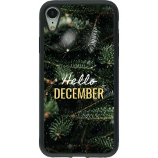 Coque iPhone XR - Silicone rigide noir Winter 25 Winter hello december