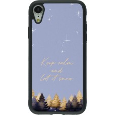 Coque iPhone XR - Silicone rigide noir Winter 25 Winter illustration of trees