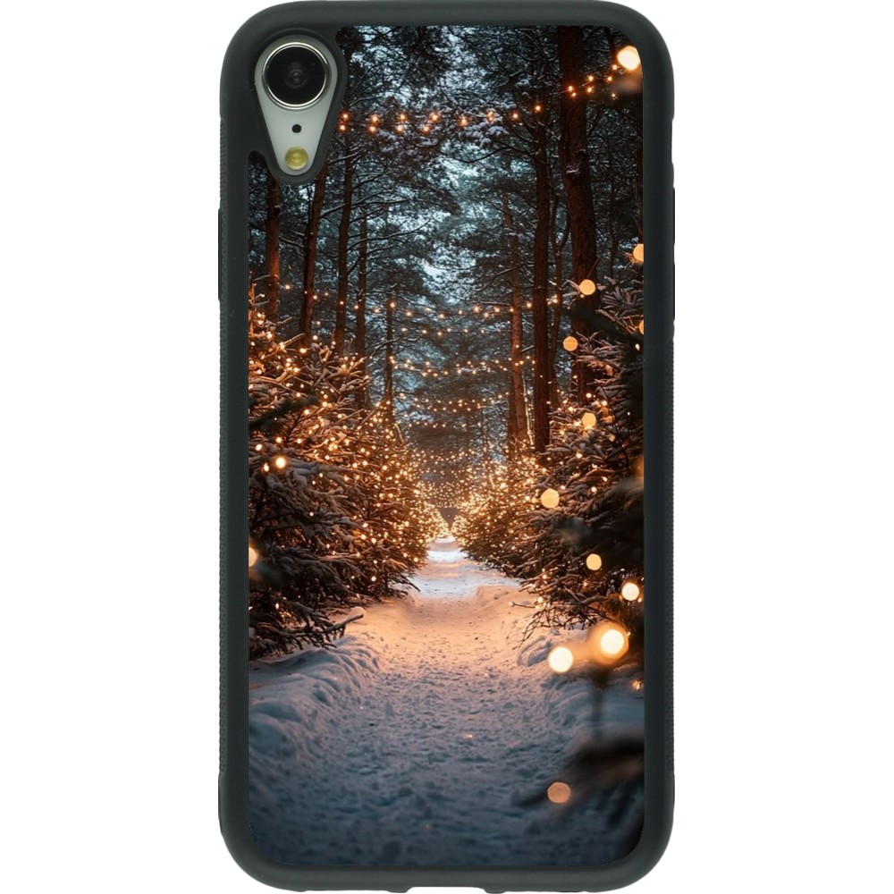 iPhone XR Case Hülle - Silikon schwarz Winter 25 Winter snowy road