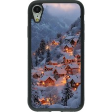 Coque iPhone XR - Silicone rigide noir Winter 25 Winter snowy village