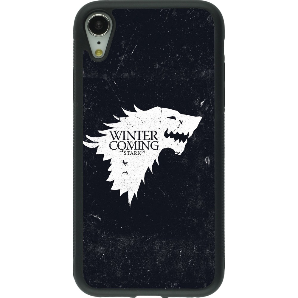 iPhone XR Case Hülle - Silikon schwarz Winter is coming Stark