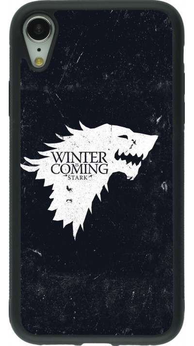 Coque iPhone XR - Silicone rigide noir Winter is coming Stark