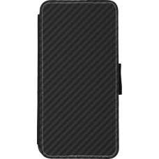 Coque iPhone XR - Wallet noir Carbon Basic