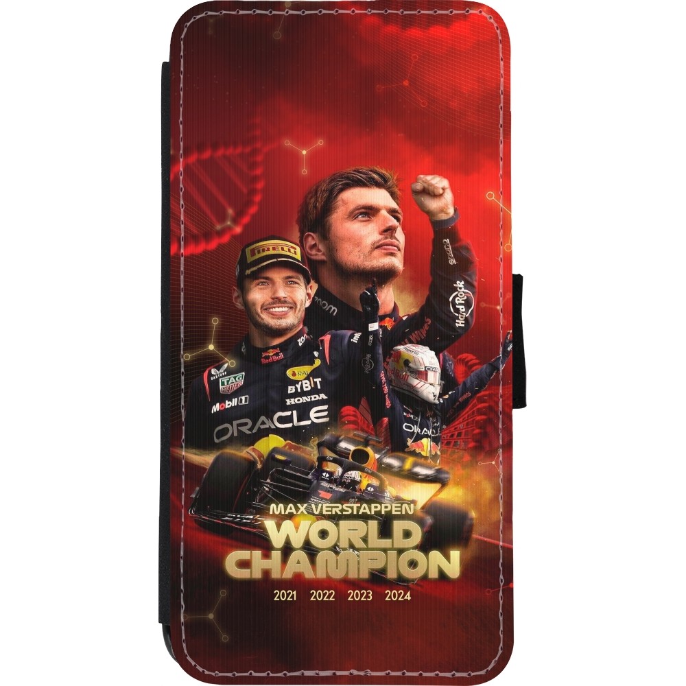 iPhone XR Case Hülle - Wallet schwarz Max Verstappen Champion 2023