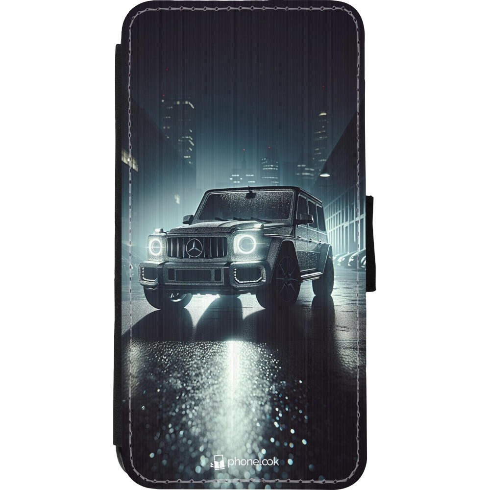 iPhone XR Case Hülle - Wallet schwarz Mercedes G AMG Nacht