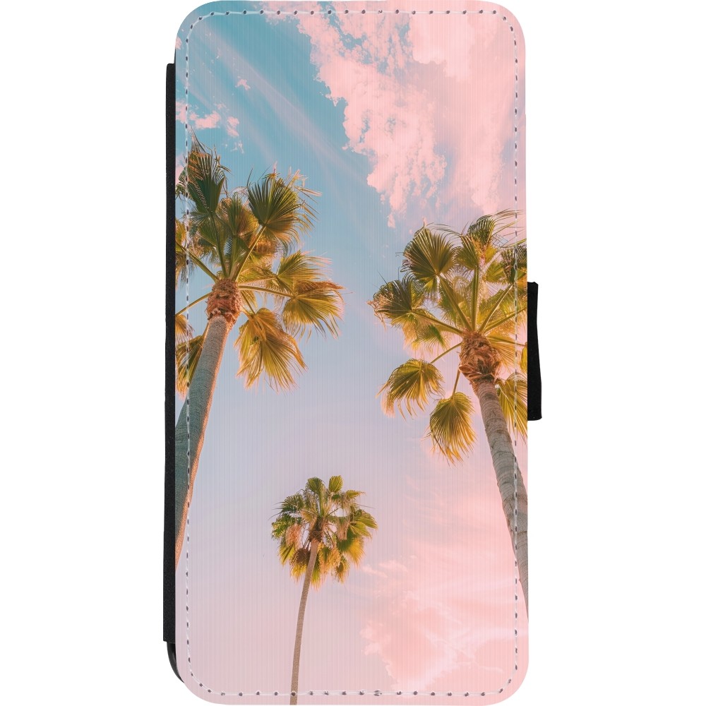 iPhone XR Case Hülle - Wallet schwarz Summer 2025 Palmiers