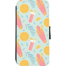 Coque iPhone XR - Wallet noir Summer 2025 Pattern citron