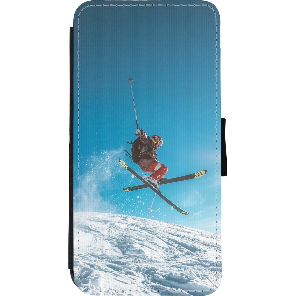 iPhone XR Case Hülle - Wallet schwarz Winter 22 Ski Jump