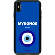 Coque iPhone Xs Max - Hybrid Armor noir Pop Summer Destination Mykonos