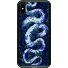 iPhone Xs Max Case Hülle - Hybrid Armor schwarz Snake Blue Anaconda