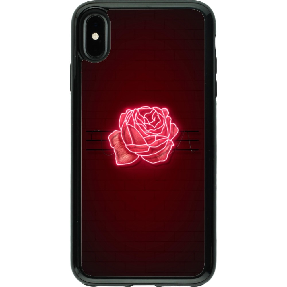 iPhone Xs Max Case Hülle - Hybrid Armor schwarz Spring 23 neon rose