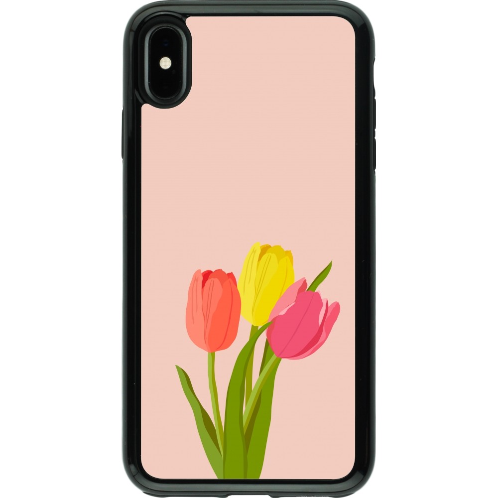 iPhone Xs Max Case Hülle - Hybrid Armor schwarz Spring 23 tulip trio