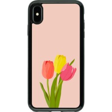 iPhone Xs Max Case Hülle - Hybrid Armor schwarz Spring 23 tulip trio