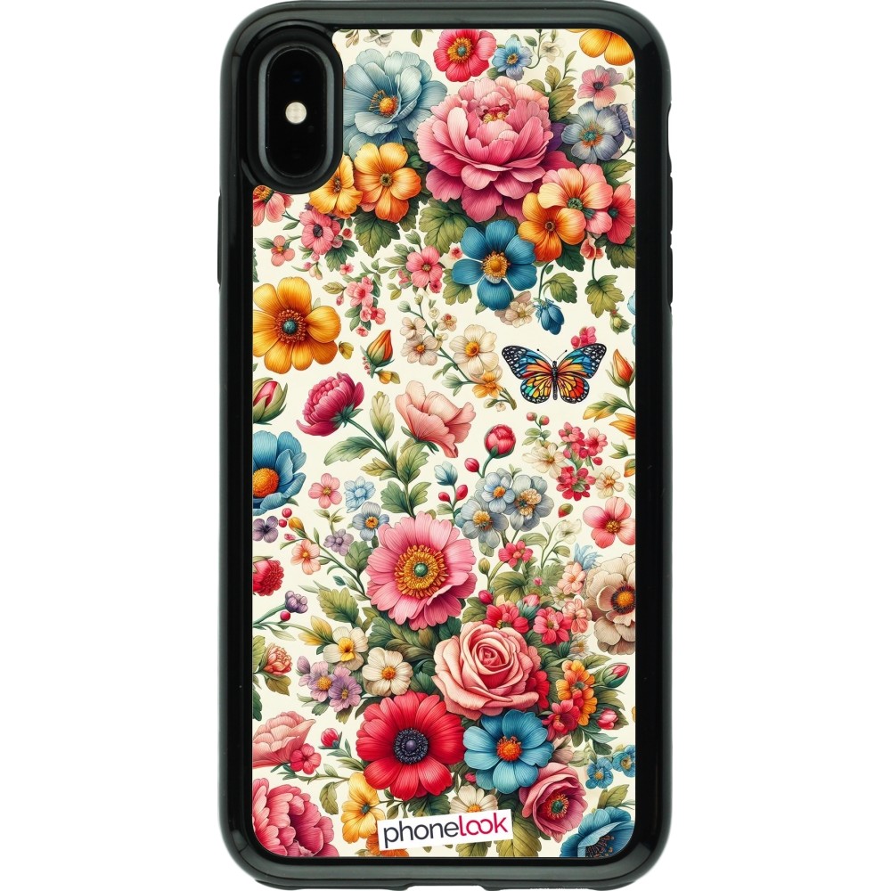 iPhone Xs Max Case Hülle - Hybrid Armor schwarz Spring 25 fruehling bluetend