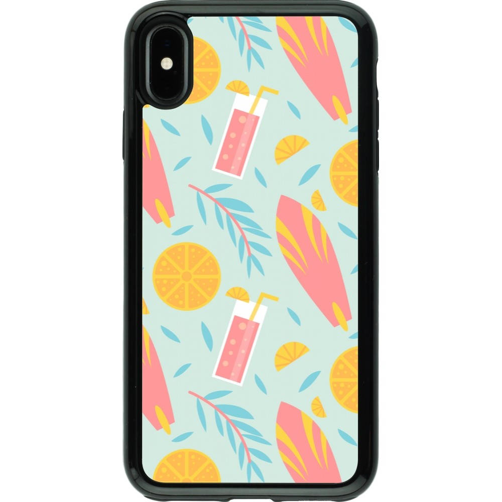 iPhone Xs Max Case Hülle - Hybrid Armor schwarz Summer 2025 Pattern citron