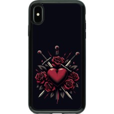 Coque iPhone Xs Max - Hybrid Armor noir Valentine 2024 gothic love