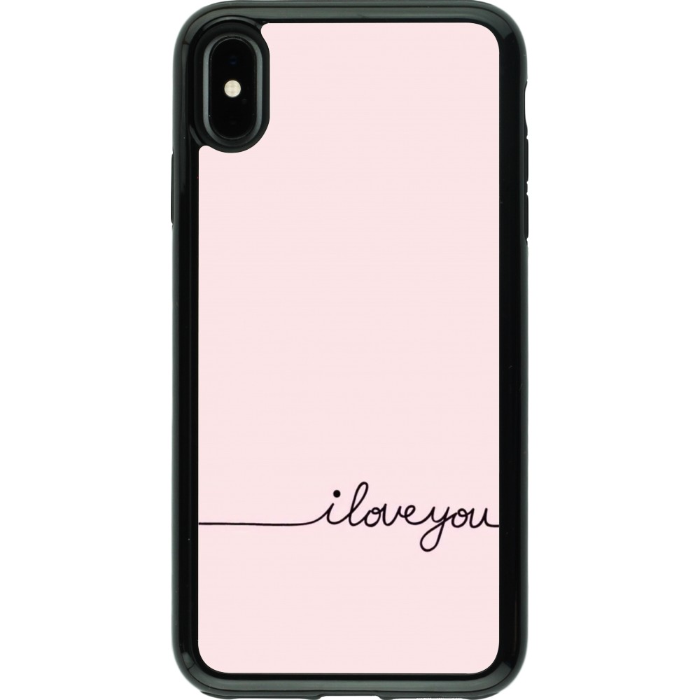 iPhone Xs Max Case Hülle - Hybrid Armor schwarz Valentine 2023 i love you writing