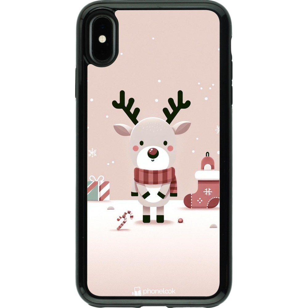iPhone Xs Max Case Hülle - Hybrid Armor schwarz Weihnachten 2023 Choupinette Rentier
