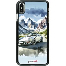 iPhone Xs Max Case Hülle - Porsche 911 Berg Aquarell