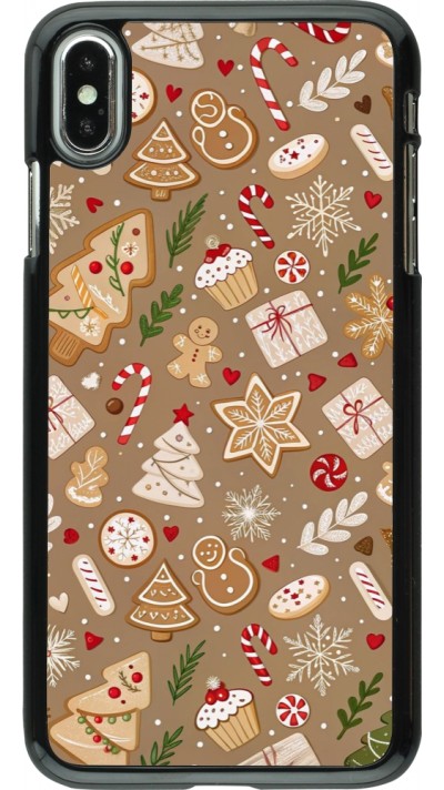 Coque iPhone Xs Max - Christmas 25 Pattern Ginger Cookie