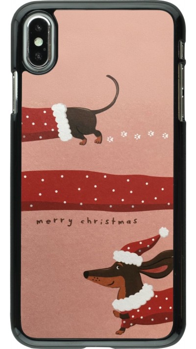 Coque iPhone Xs Max - Christmas 25 Teckel Merry Xmas