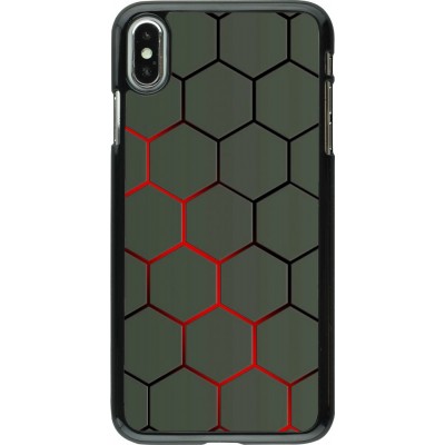 Hülle iPhone Xs Max - Geometric Line red
