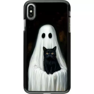 iPhone Xs Max Case Hülle - Halloween 2025 Ghost with black cat