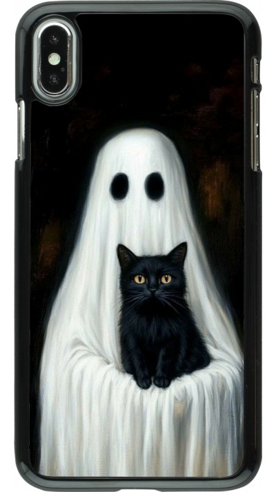 iPhone Xs Max Case Hülle - Halloween 2025 Ghost with black cat