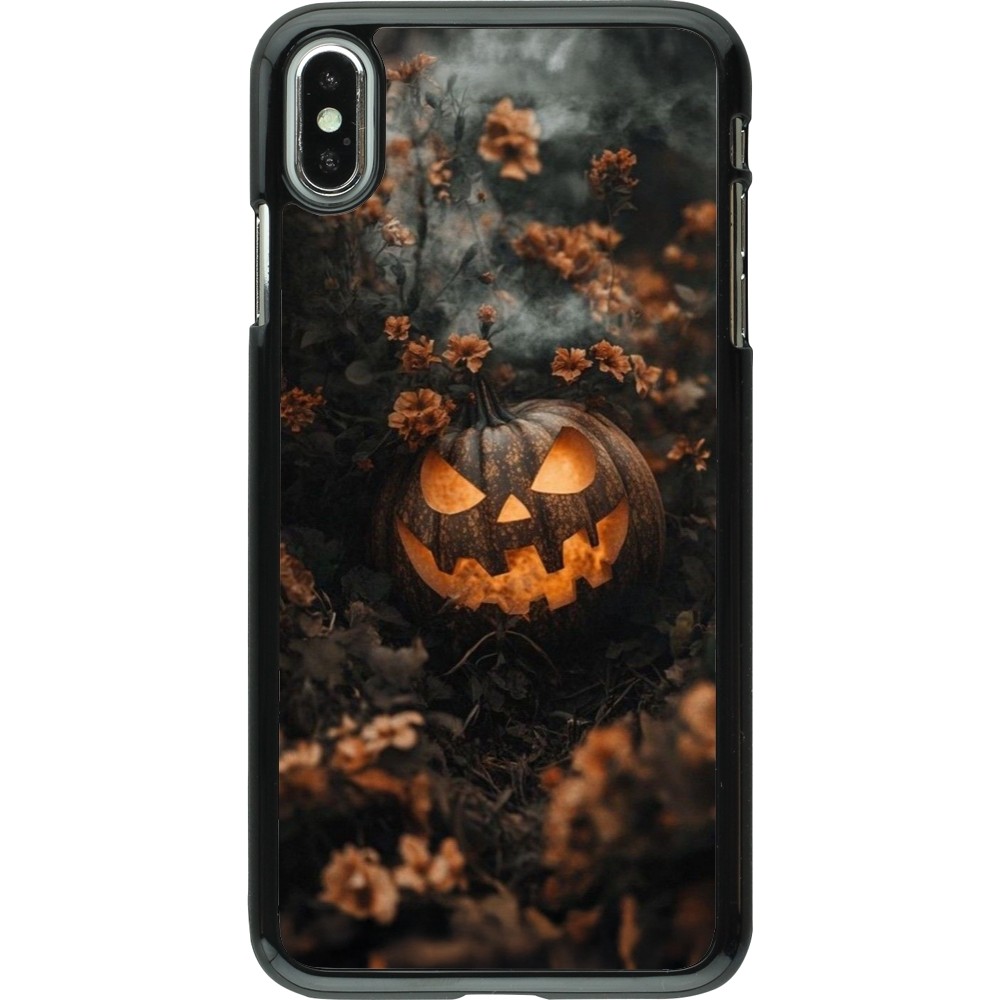 iPhone Xs Max Case Hülle - Halloween 2025 Pumpkin with flowers