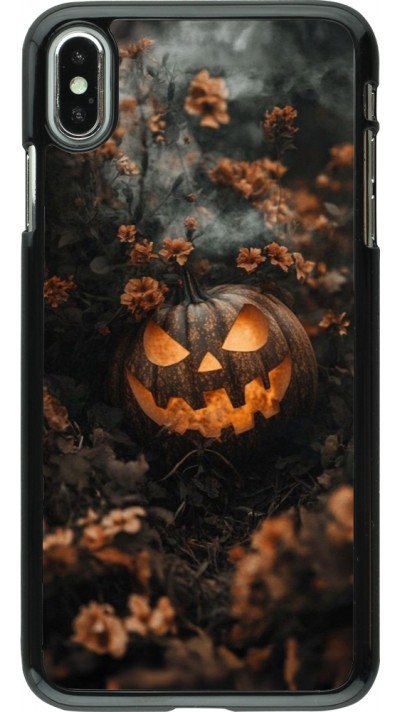 iPhone Xs Max Case Hülle - Halloween 2025 Pumpkin with flowers