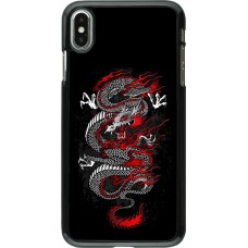 iPhone Xs Max Case Hülle - Japanese style Dragon Tattoo Red Black