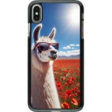 iPhone Xs Max Case Hülle - Lama Chic in Mohnblume