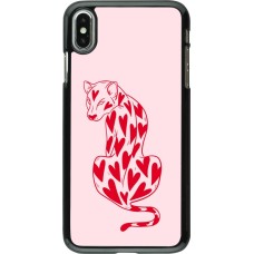 Coque iPhone Xs Max - Leopard with hearts 2026