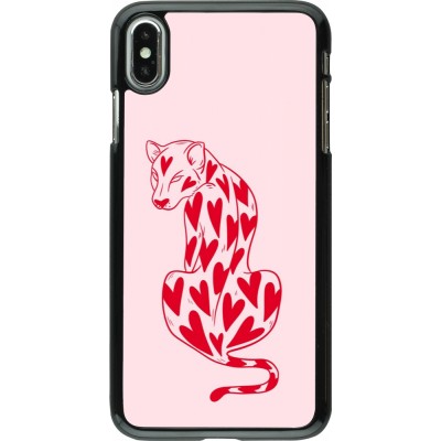 Coque iPhone Xs Max - Leopard with hearts 2026