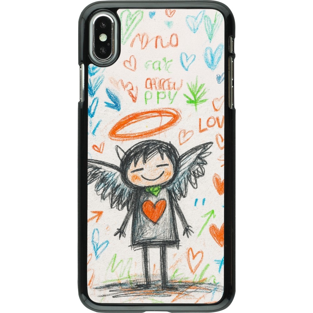 iPhone Xs Max Case Hülle - Little Angel Sketch Love