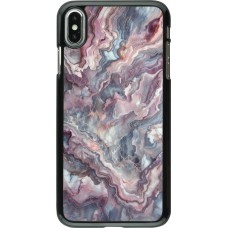 iPhone Xs Max Case Hülle - Violetter silberner Marmor