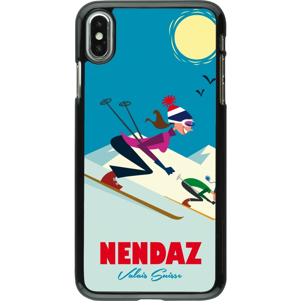 iPhone Xs Max Case Hülle - Nendaz Ski Downhill