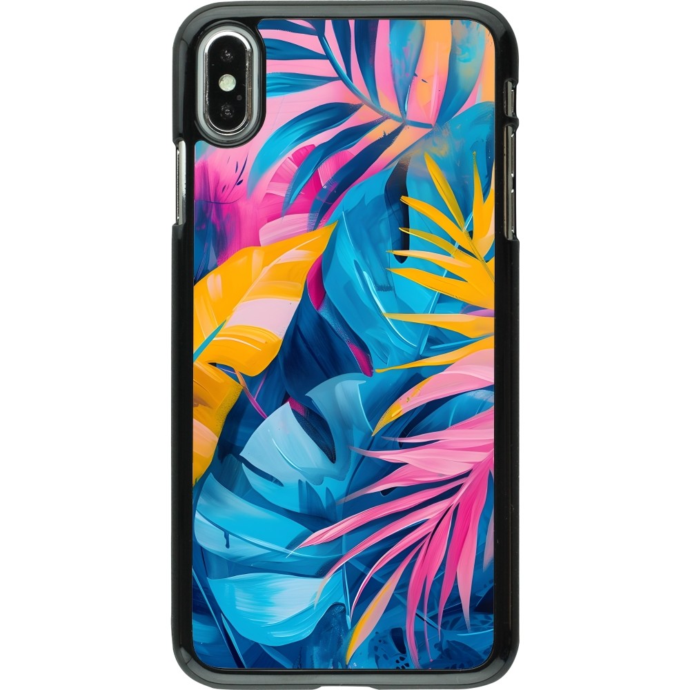 iPhone Xs Max Case Hülle - Palms Blue