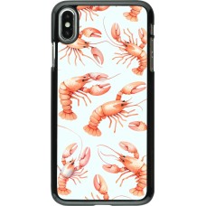iPhone Xs Max Case Hülle - Muster von pastellfarbenen Hummern