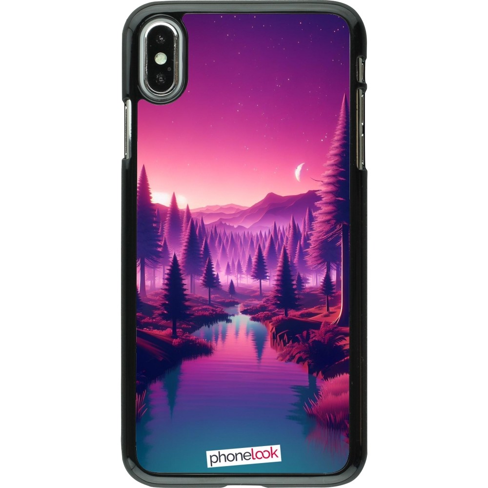 iPhone Xs Max Case Hülle - Lila-rosa Landschaft