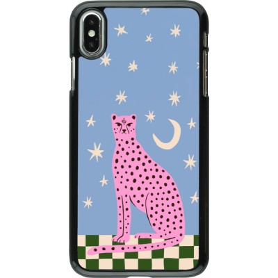 Coque iPhone Xs Max - Pink leopard with stars 2026