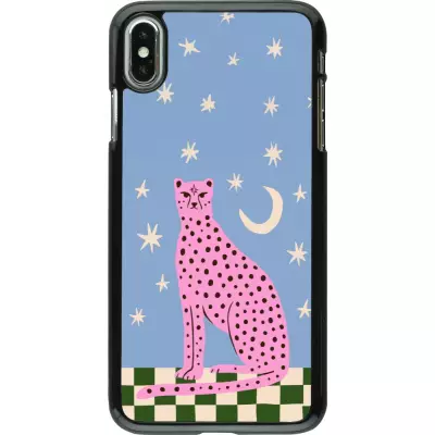 iPhone Xs Max Case Hülle - Pink leopard with stars 2026