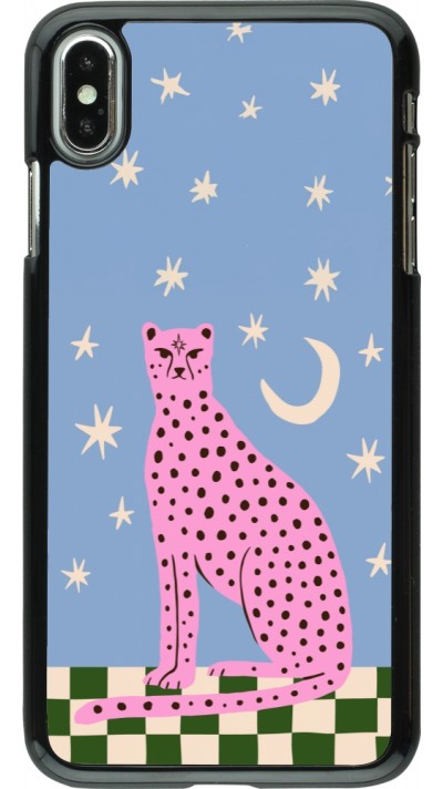 Coque iPhone Xs Max - Pink leopard with stars 2026
