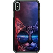 Hülle iPhone Xs Max - Red Blue Cat Glasses