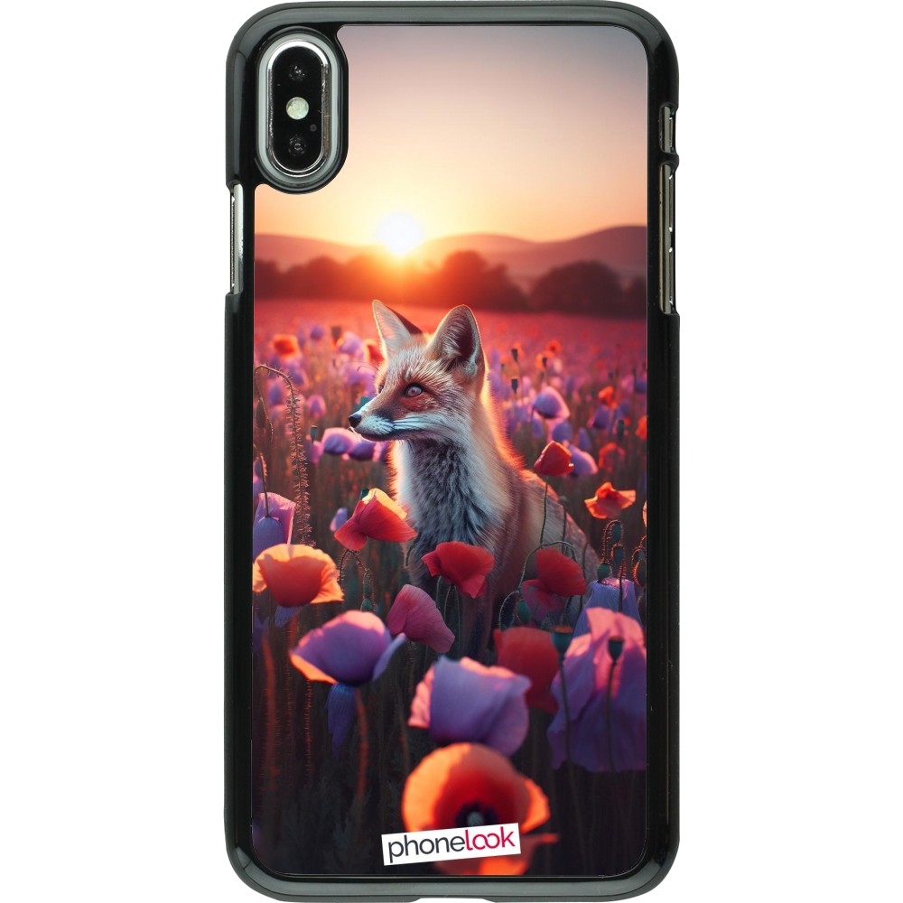 iPhone Xs Max Case Hülle - Purpurroter Fuchs bei Dammerung