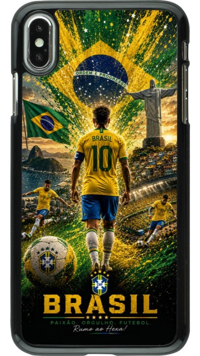 Coque iPhone Xs Max - Football Bre?sil splash 2026
